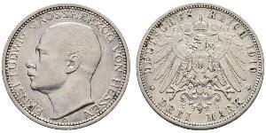 3 Mark Großherzogtum Hessen (1806 - 1918) Silber Ernst Ludwig (Hessen-Darmstadt, Großherzog) (1868 - 1937)