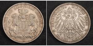 3 Mark Hamburg / States of Germany Silber 