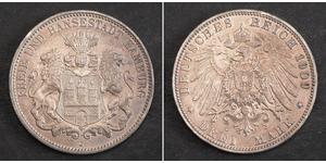 3 Mark Hamburg / States of Germany Silber 