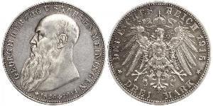 3 Mark Herzogtum Sachsen-Meiningen (1680 - 1918) Silber Georg II. (Sachsen-Meiningen)