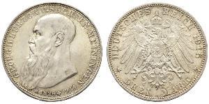 3 Mark Herzogtum Sachsen-Meiningen (1680 - 1918) Silber Georg II. (Sachsen-Meiningen)