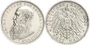 3 Mark Herzogtum Sachsen-Meiningen (1680 - 1918) Silber Georg II. (Sachsen-Meiningen)