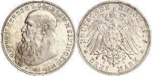 3 Mark Herzogtum Sachsen-Meiningen (1680 - 1918) Silber Georg II. (Sachsen-Meiningen)