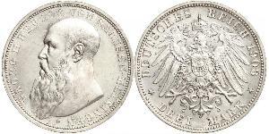 3 Mark Herzogtum Sachsen-Meiningen (1680 - 1918) Silber Georg II. (Sachsen-Meiningen)