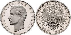 3 Mark Königreich Bayern (1806 - 1918) Silber Otto (Bayern)(1848 – 1916)