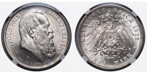 3 Mark Königreich Bayern (1806 - 1918) Silber Otto (Bayern)(1848 – 1916)