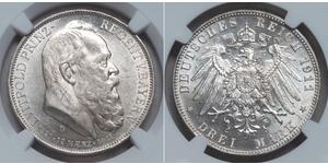 3 Mark Königreich Bayern (1806 - 1918) Silber Otto (Bayern)(1848 – 1916)