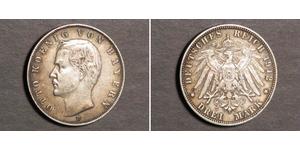 3 Mark Königreich Bayern (1806 - 1918) Silber Otto (Bayern)(1848 – 1916)
