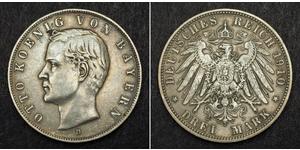 3 Mark Königreich Bayern (1806 - 1918) Silber Otto (Bayern)(1848 – 1916)