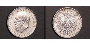 3 Mark Königreich Bayern (1806 - 1918) Silber Ludwig III. (Bayern) (1845 – 1921)