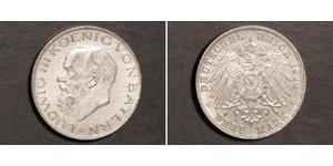 3 Mark Königreich Bayern (1806 - 1918) Silber Ludwig III. (Bayern) (1845 – 1921)