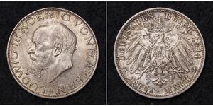 3 Mark Königreich Bayern (1806 - 1918) Silber Ludwig III. (Bayern) (1845 – 1921)