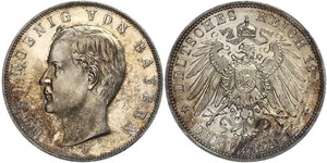 3 Mark Königreich Bayern (1806 - 1918) Silber Otto (Bayern)(1848 – 1916)