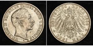 3 Mark Königreich Preußen (1701-1918) Silber Wilhelm II, German Emperor (1859-1941)