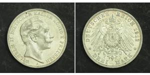 3 Mark Königreich Preußen (1701-1918) Silber Wilhelm II, German Emperor (1859-1941)