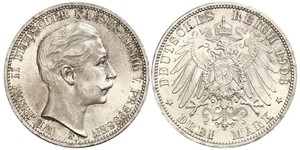 3 Mark Königreich Preußen (1701-1918) Silber Wilhelm II, German Emperor (1859-1941)