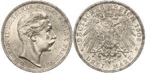 3 Mark Königreich Preußen (1701-1918) Silber Wilhelm II, German Emperor (1859-1941)