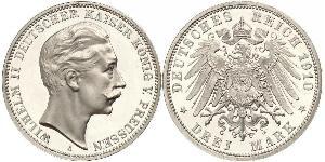 3 Mark Königreich Preußen (1701-1918) Silber Wilhelm II, German Emperor (1859-1941)