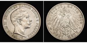 3 Mark Königreich Preußen (1701-1918) Silber Wilhelm II, German Emperor (1859-1941)