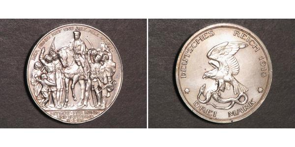 3 Mark Königreich Preußen (1701-1918) Silber 