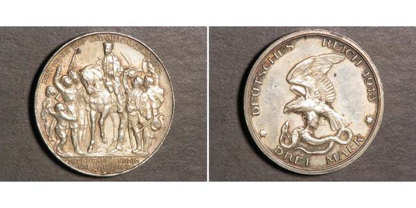 3 Mark Königreich Preußen (1701-1918) Silber 