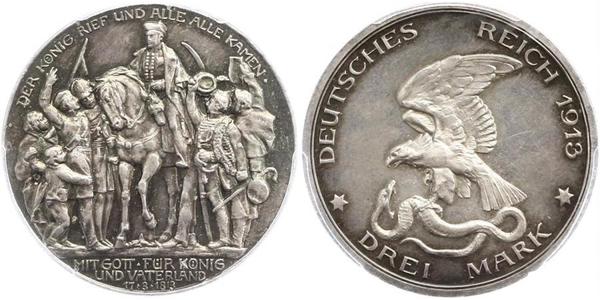 3 Mark Königreich Preußen (1701-1918) Silber 