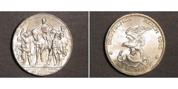 3 Mark Königreich Preußen (1701-1918) Silber 