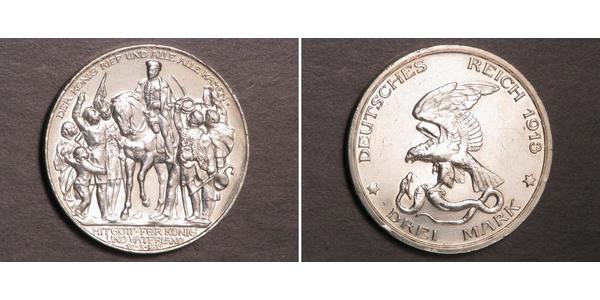 3 Mark Königreich Preußen (1701-1918) Silber 