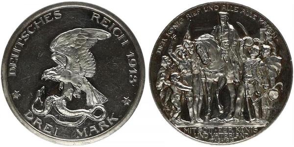 3 Mark Königreich Preußen (1701-1918) Silber 
