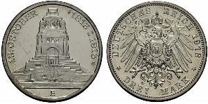 3 Mark Königreich Sachsen (1806 - 1918) Silber 