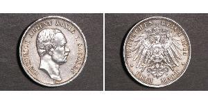 3 Mark Königreich Sachsen (1806 - 1918) Silber Friedrich August III. (Sachsen) (1865-1932)