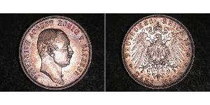 3 Mark Königreich Sachsen (1806 - 1918) Silber Friedrich August III. (Sachsen) (1865-1932)