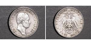3 Mark Königreich Sachsen (1806 - 1918) Silber Friedrich August III. (Sachsen) (1865-1932)