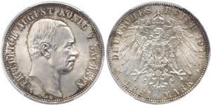 3 Mark Königreich Sachsen (1806 - 1918) Silber Friedrich August III. (Sachsen) (1865-1932)