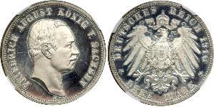 3 Mark Königreich Sachsen (1806 - 1918) Silber Friedrich August III. (Sachsen) (1865-1932)