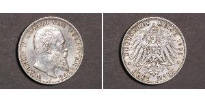 3 Mark Königreich Württemberg (1806-1918) Silber Wilhelm II, German Emperor (1859-1941)