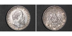 3 Mark Königreich Württemberg (1806-1918) Silber Wilhelm II, German Emperor (1859-1941)