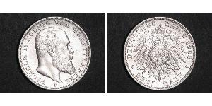 3 Mark Königreich Württemberg (1806-1918) Silber Wilhelm II, German Emperor (1859-1941)