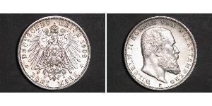 3 Mark Königreich Württemberg (1806-1918) Silber Wilhelm II, German Emperor (1859-1941)