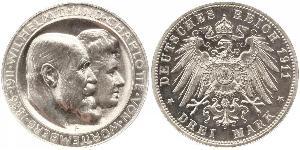 3 Mark Königreich Württemberg (1806-1918) Silber Wilhelm II, German Emperor (1859-1941)