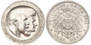 3 Mark Königreich Württemberg (1806-1918) Silber Wilhelm II, German Emperor (1859-1941)