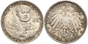 3 Mark Sachsen-Weimar-Eisenach (1809 - 1918) Silber 