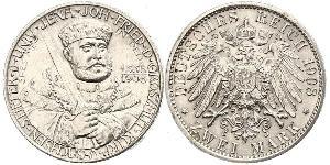 3 Mark Sachsen-Weimar-Eisenach (1809 - 1918) Silber 