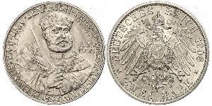 3 Mark Sachsen-Weimar-Eisenach (1809 - 1918) Silber 