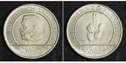 3 Mark Weimarer Republik (1918-1933) Silber Paul von Hindenburg