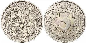 3 Mark Weimarer Republik (1918-1933) Silber 