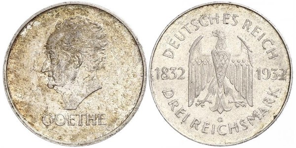3 Mark Weimarer Republik (1918-1933) Silber 