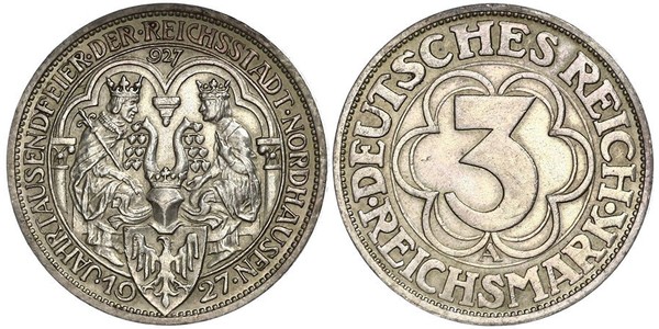 3 Mark Weimarer Republik (1918-1933) Silber 