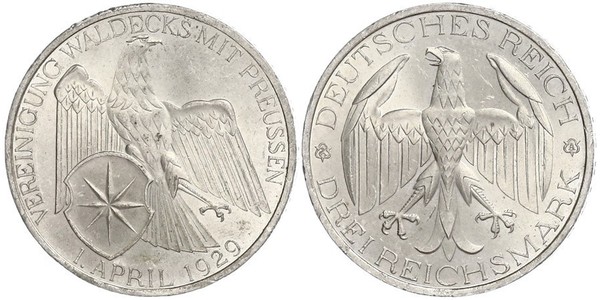 3 Mark Weimarer Republik (1918-1933) Silber 