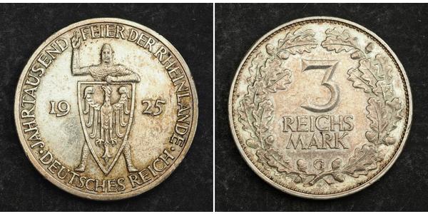 3 Mark Weimarer Republik (1918-1933) Silber 